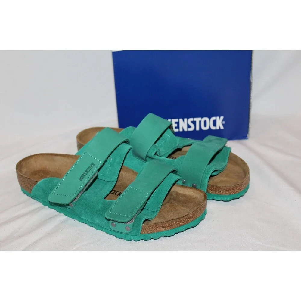 BIRKENSTOCK Uji Slide Sandal Digital Green Genuine Leather Men EU 42 REGULAR